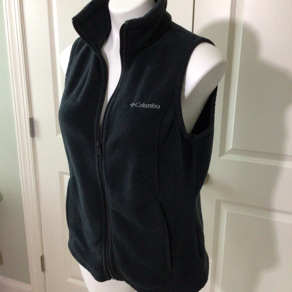 Columbia fleece zip vest Black medium